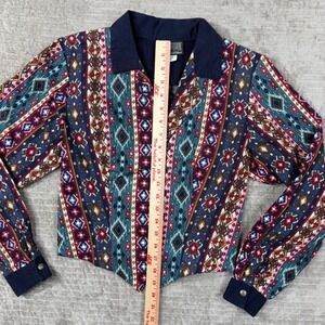 Roughrider by Circle T Vintage 90s Southwestern Cutout‎ Back Crop Top Small USA